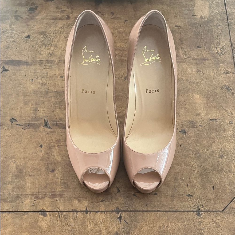 Christian Louboutin Women's Blush Peep-Toe Heels
